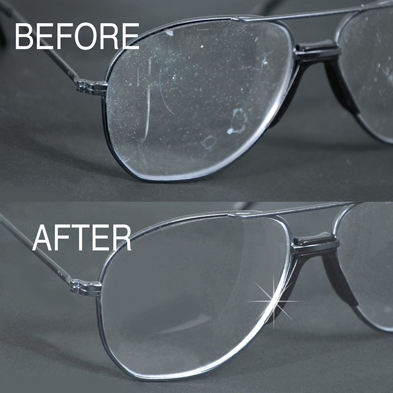 before after - eyeglasses